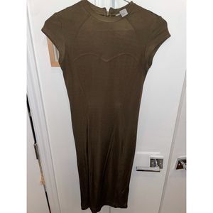 H&M corset look olive green dress size S